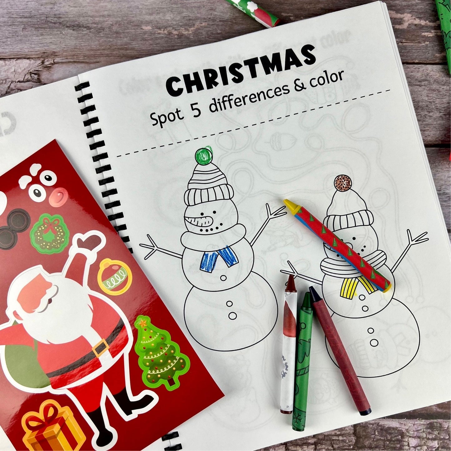 Personalized Christmas Elf Color Books - Kids Coloring Fun - Unique Gifts for Birthdays, Holidays, Stocking Stuffers - Christmas Crayon Sets