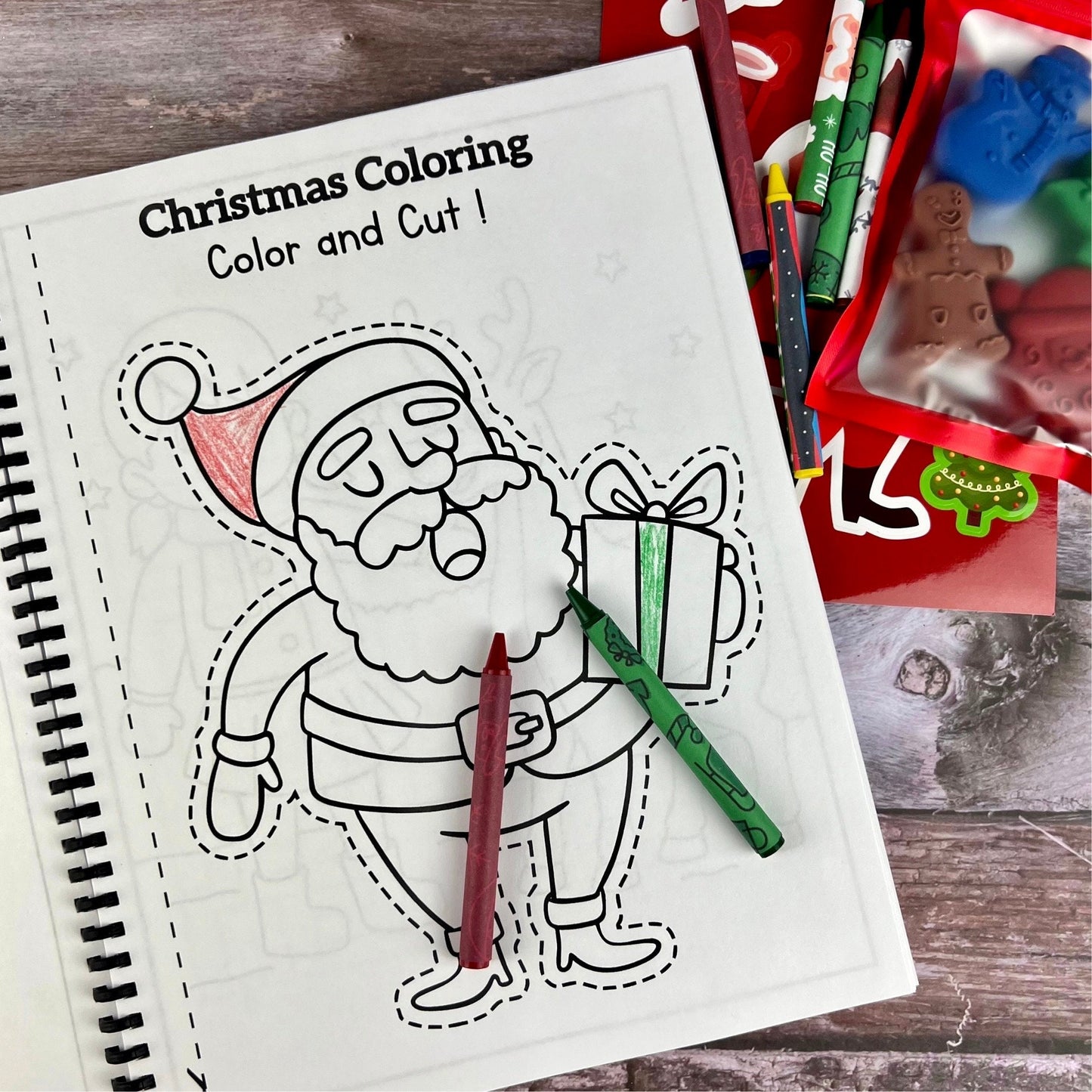 Personalized Christmas Elf Color Books - Kids Coloring Fun - Unique Gifts for Birthdays, Holidays, Stocking Stuffers - Christmas Crayon Sets