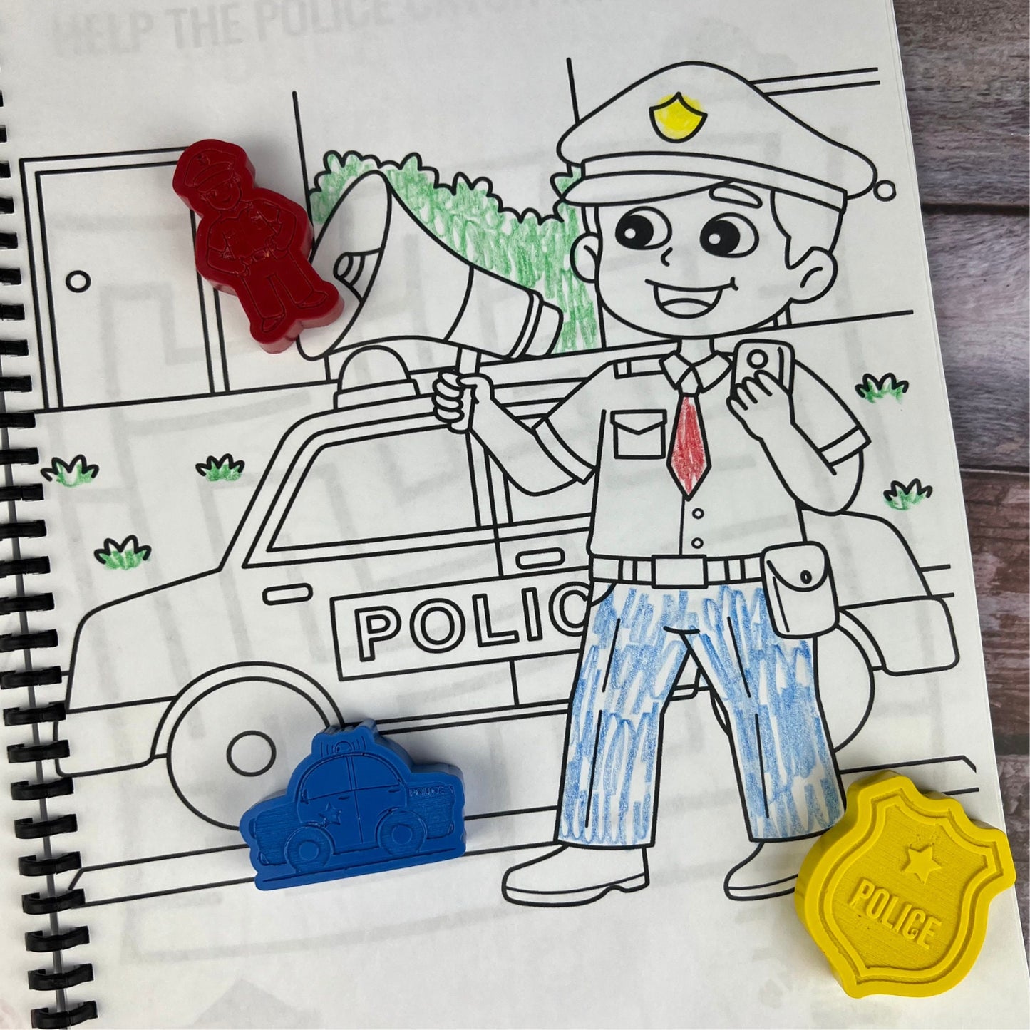 Police Officer Activity Books for Kids - Personalized Coloring Fun with Unique Gift Set and Police Crayons