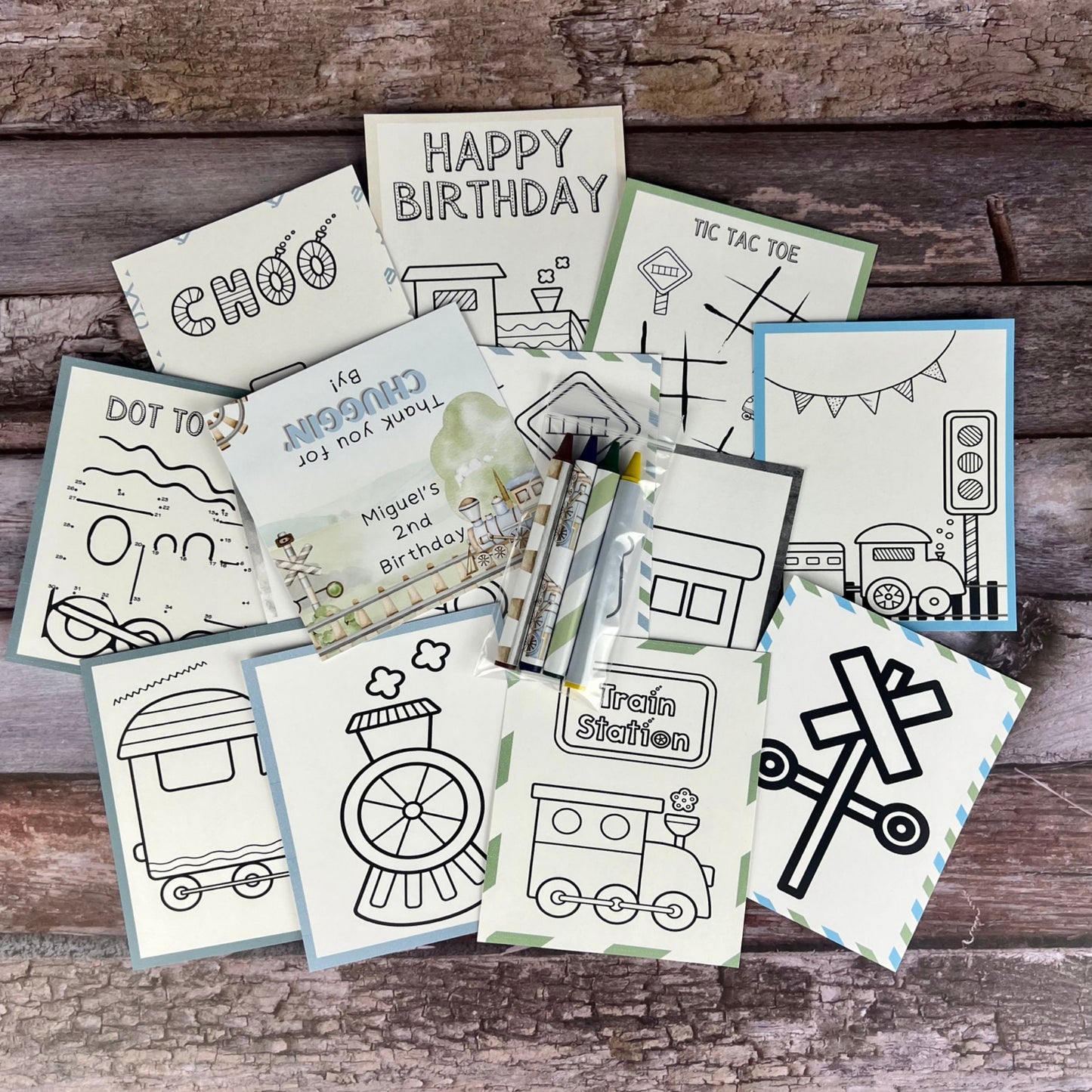 Personalized Train Mini Color Packs - Perfect for Party Favors and Class Celebrations with Train Crayons