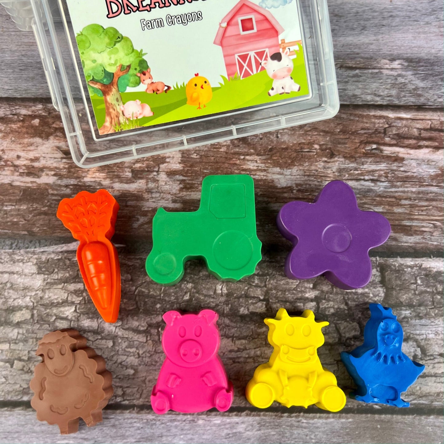 Personalized Farm Animal Crayons Gift Box - Kids' Art Set for Fun and Creativity