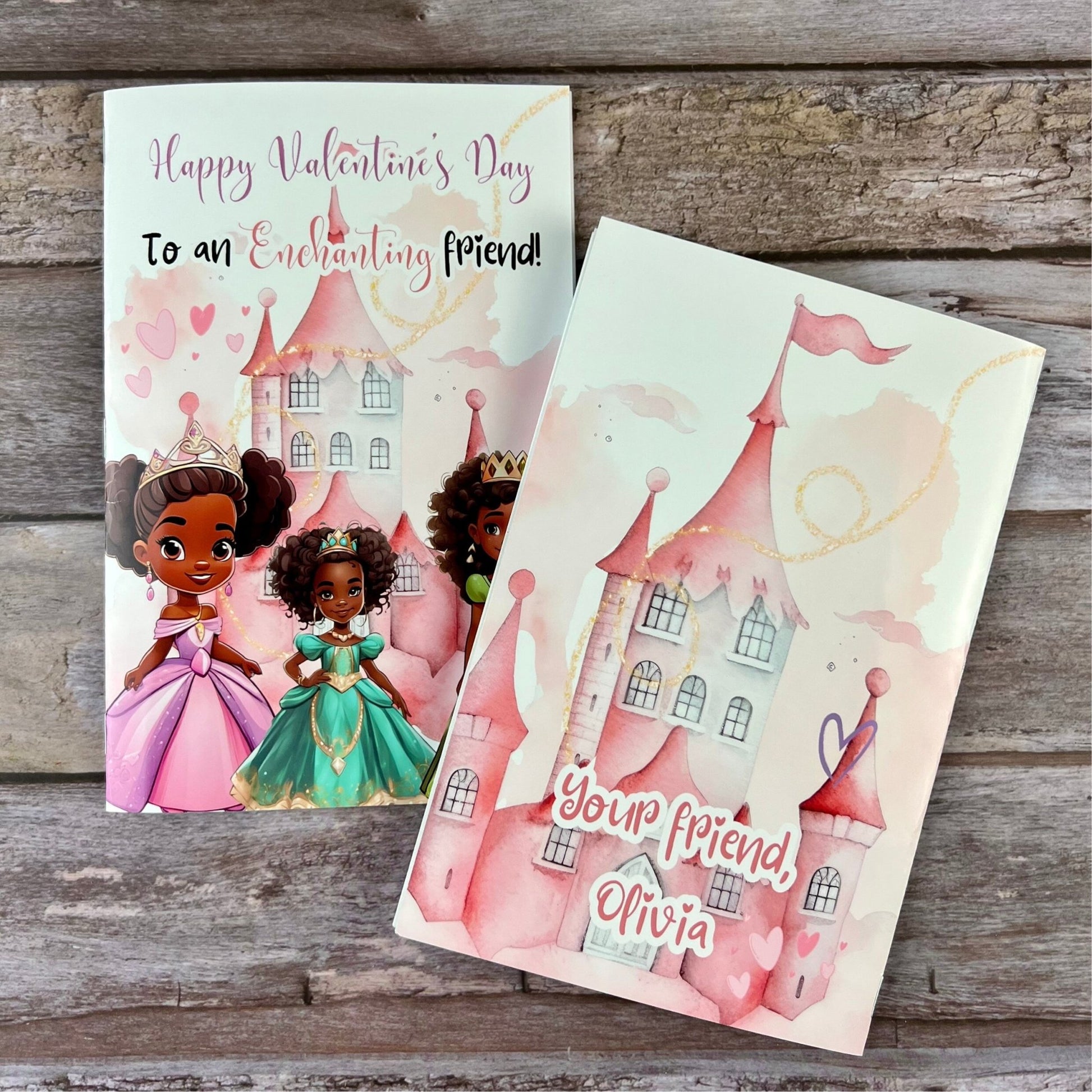 African American Princess Valentines Coloring & Activity Books with Crayons - Ideal for Kids' Classroom Valentine Favors - KrayonQueen