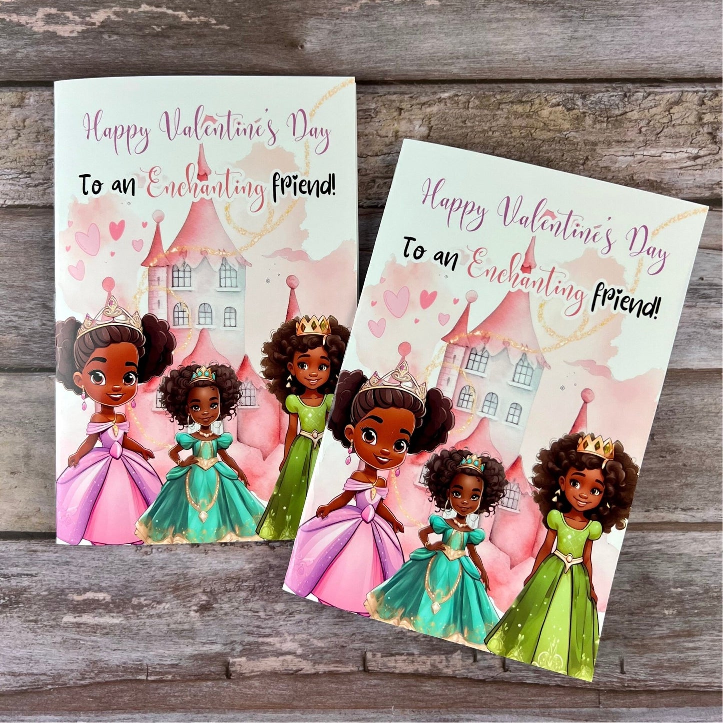 African American Princess Valentines Coloring & Activity Books with Crayons - Ideal for Kids' Classroom Valentine Favors - KrayonQueen