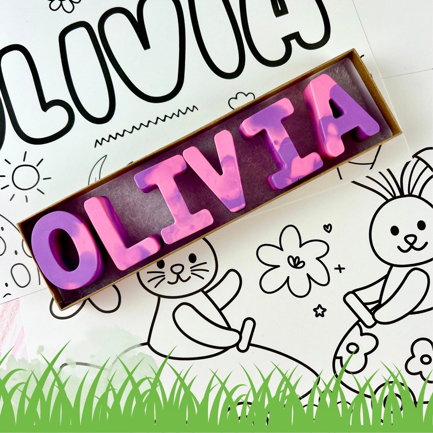 Personalized Easter Coloring and Activity Book with Name Crayons - Ideal Easter Basket Stuffers for Kids