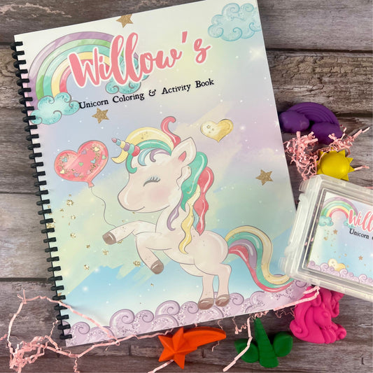 Personalized Unicorn Activity Books for Kids: Engaging Coloring Fun - Unique Gift Set with Unicorn Crayon Gift Box