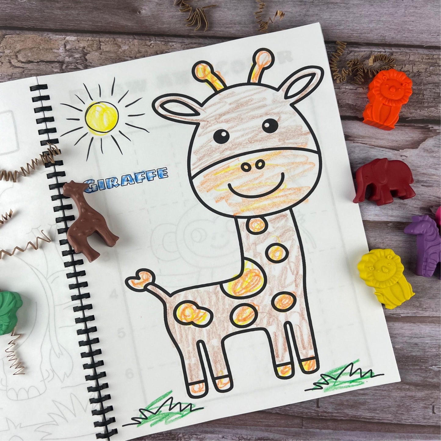 Personalized Jungle Safari Activity Books for Kids: Engaging Coloring Fun - Unique Gift Set with Safari Crayon Gift Box