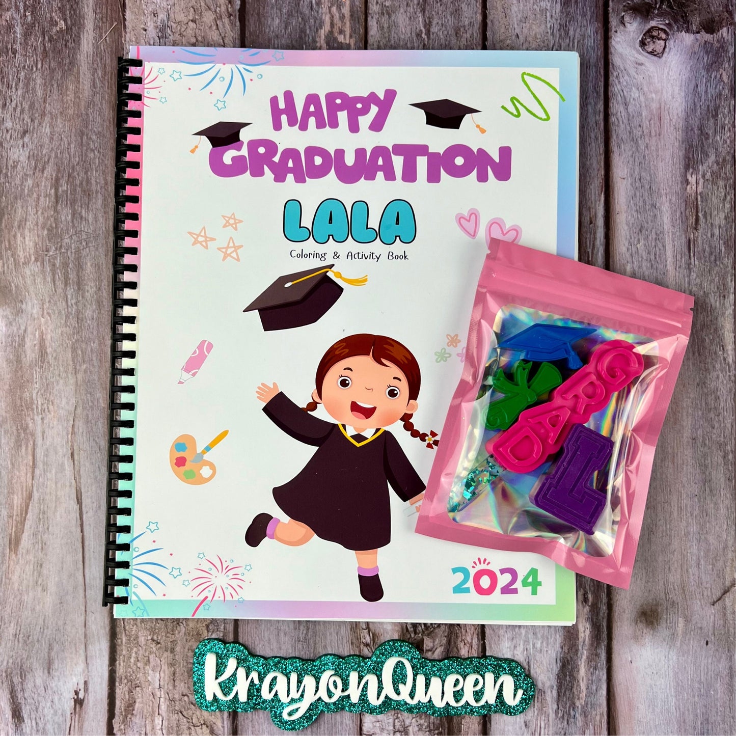 Personalized Kindergarten Graduation Coloring Book and Crayons Set - Perfect Graduation Gift for Kids - Preschool Graduation Keepsake