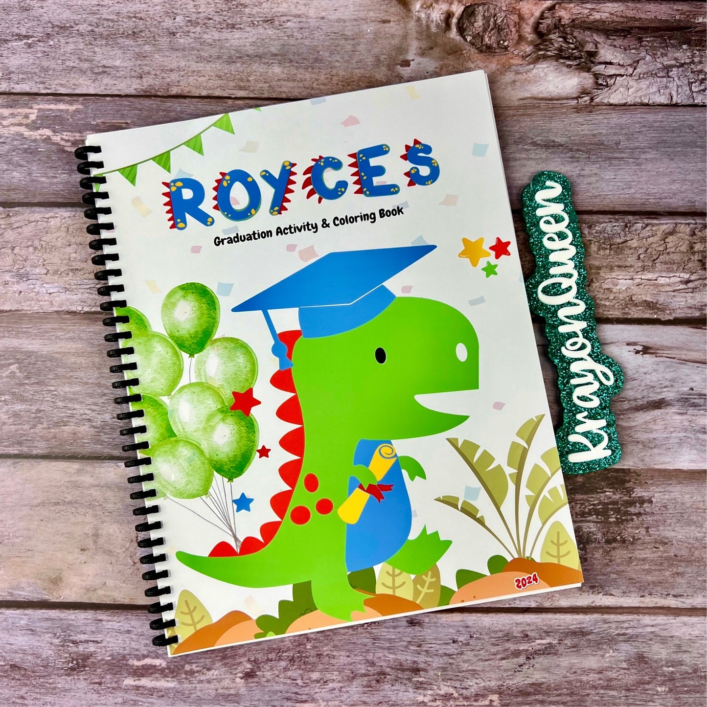 Personalized Kids' Graduation Coloring Book - Dinosaur Theme - Ideal Gift for Preschool & Kindergarten Graduates