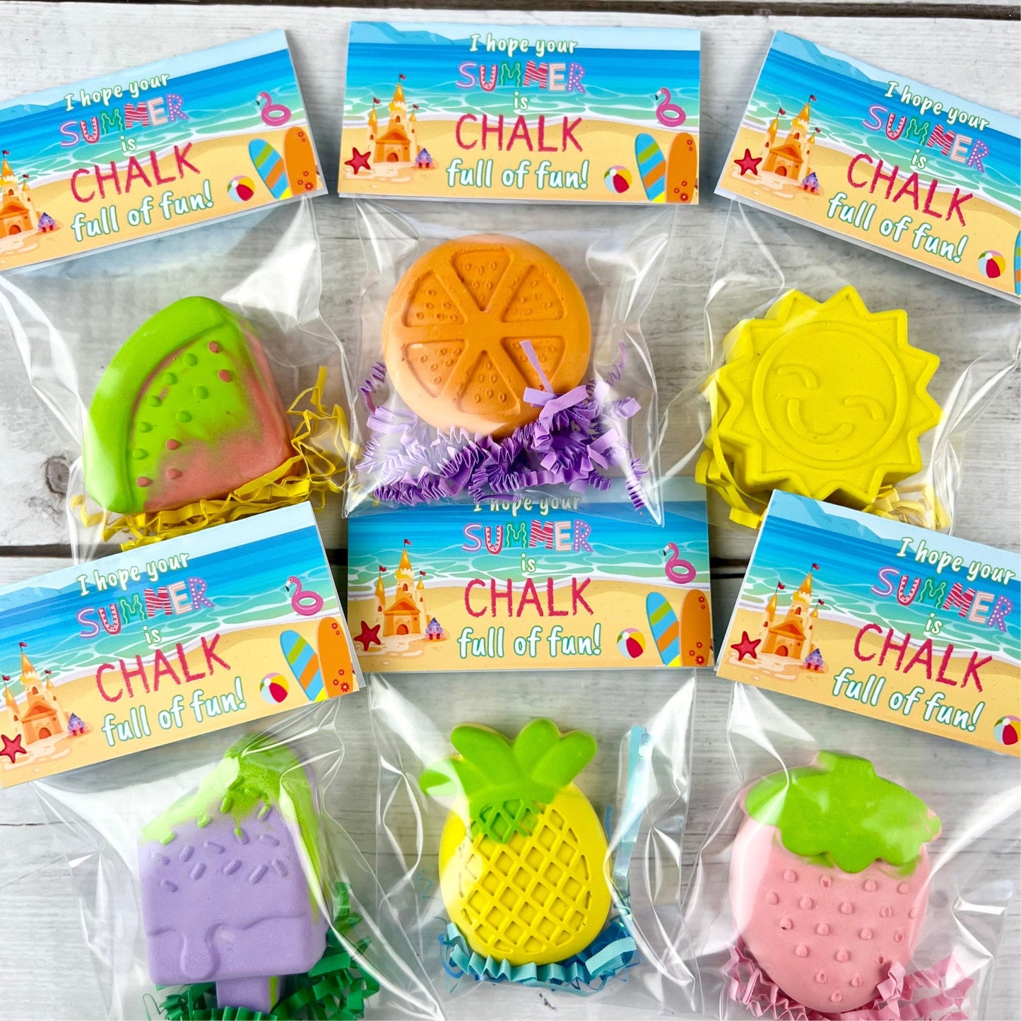 Custom Summer Fruit Chalk: Ideal Class Favors for Kids' Graduation & End-of-Year Gifts