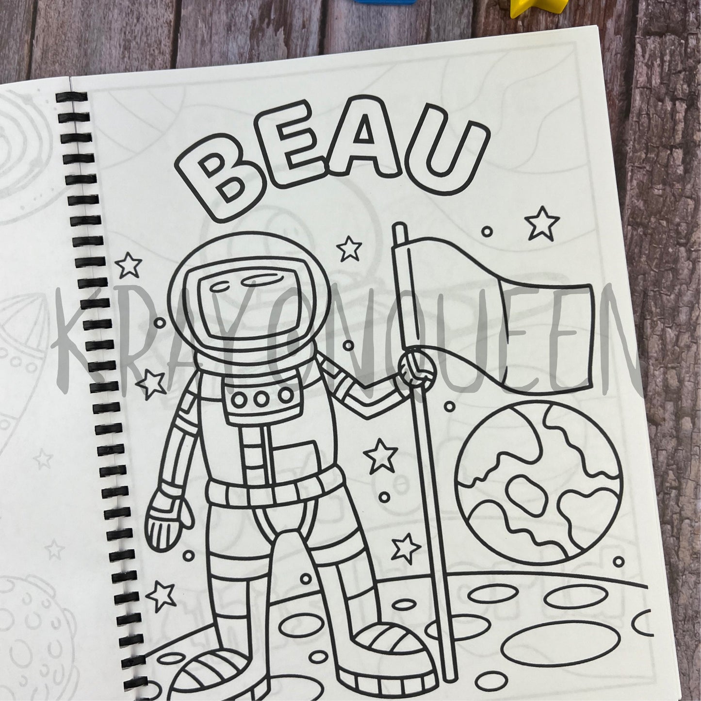 Custom Outer Space Activity Books for Children: Fun Coloring Adventures - Special Gift Bundle featuring Astronaut-themed Crayon Set