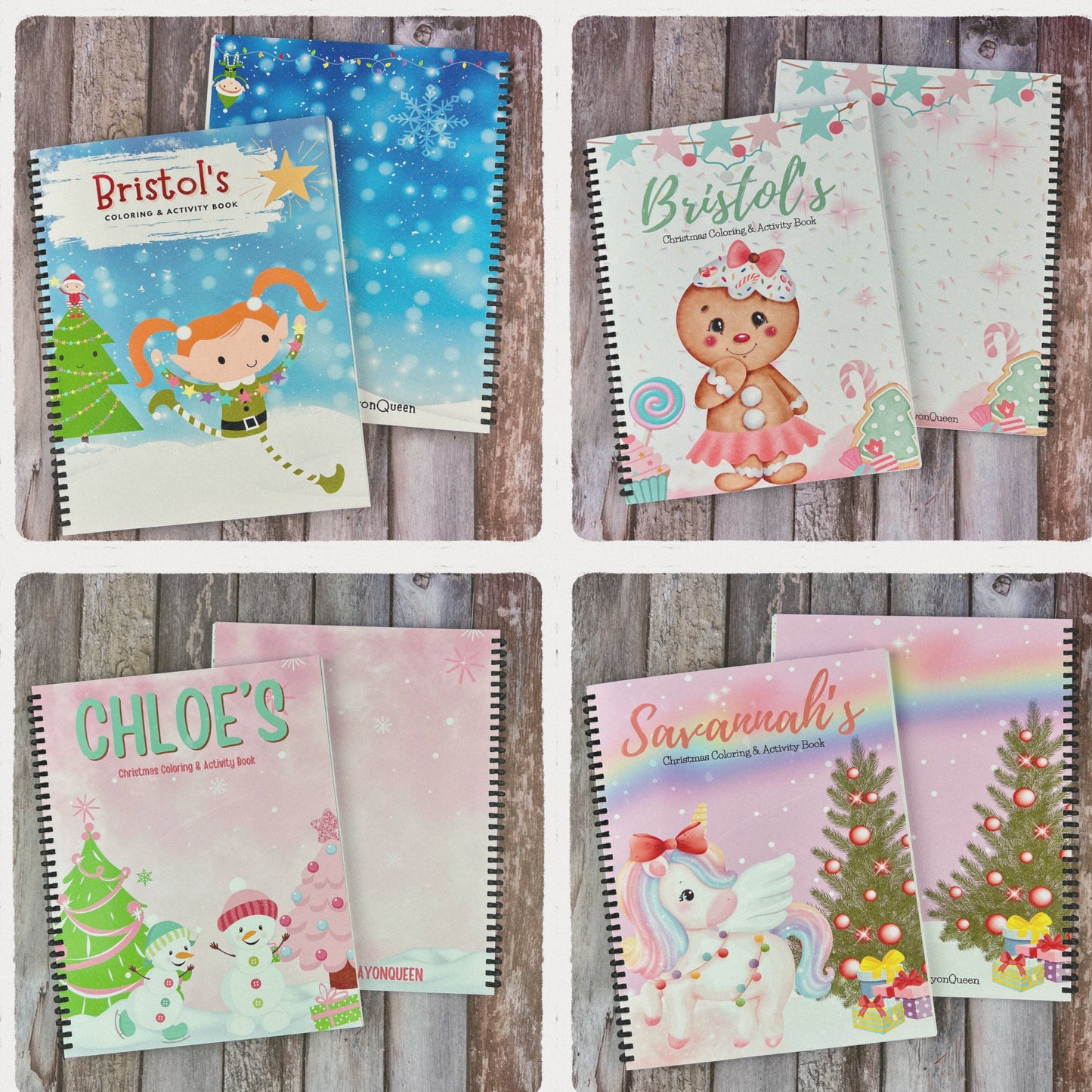 Kids Personalized Christmas Coloring Book Set: Fun Pack with Crayons - Perfect Holiday Gifts & Stocking Stuffers