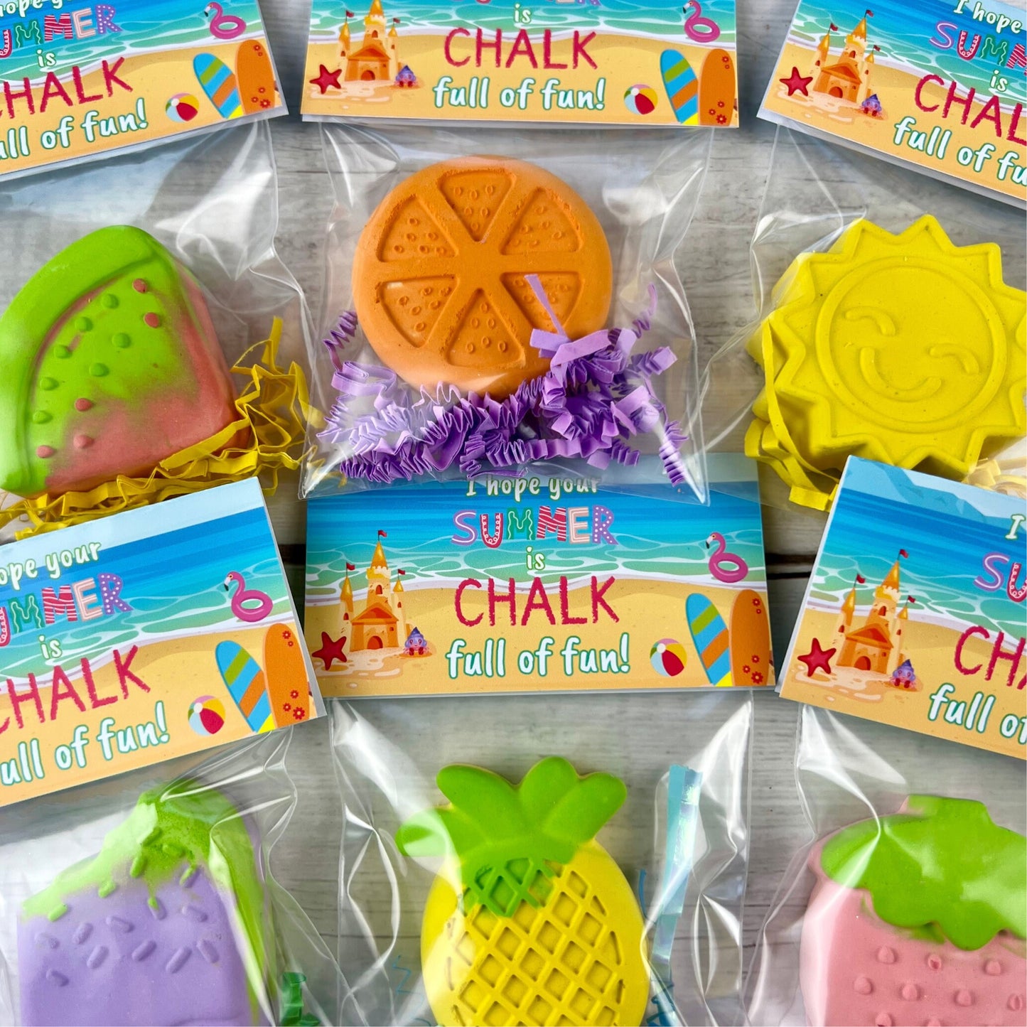 Custom Summer Fruit Chalk: Ideal Class Favors for Kids' Graduation & End-of-Year Gifts