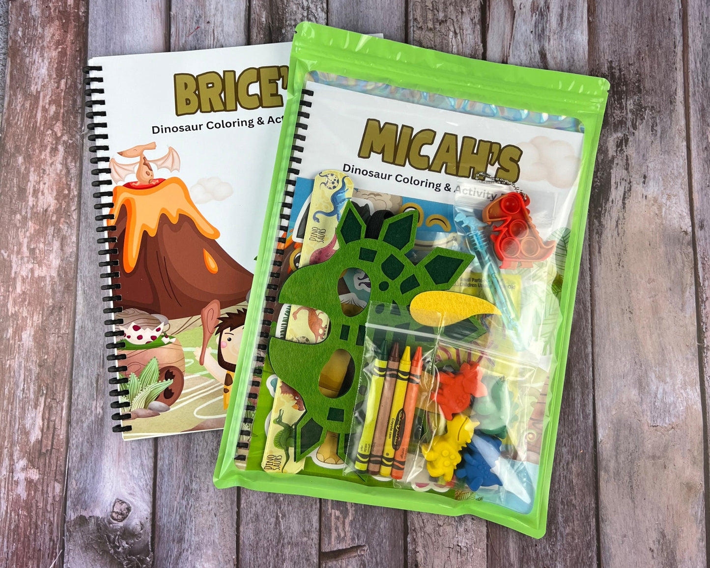 Personalized Dinosaur Coloring Kit for Kids: Fun Activities - Unique Gift with Dino Crayons