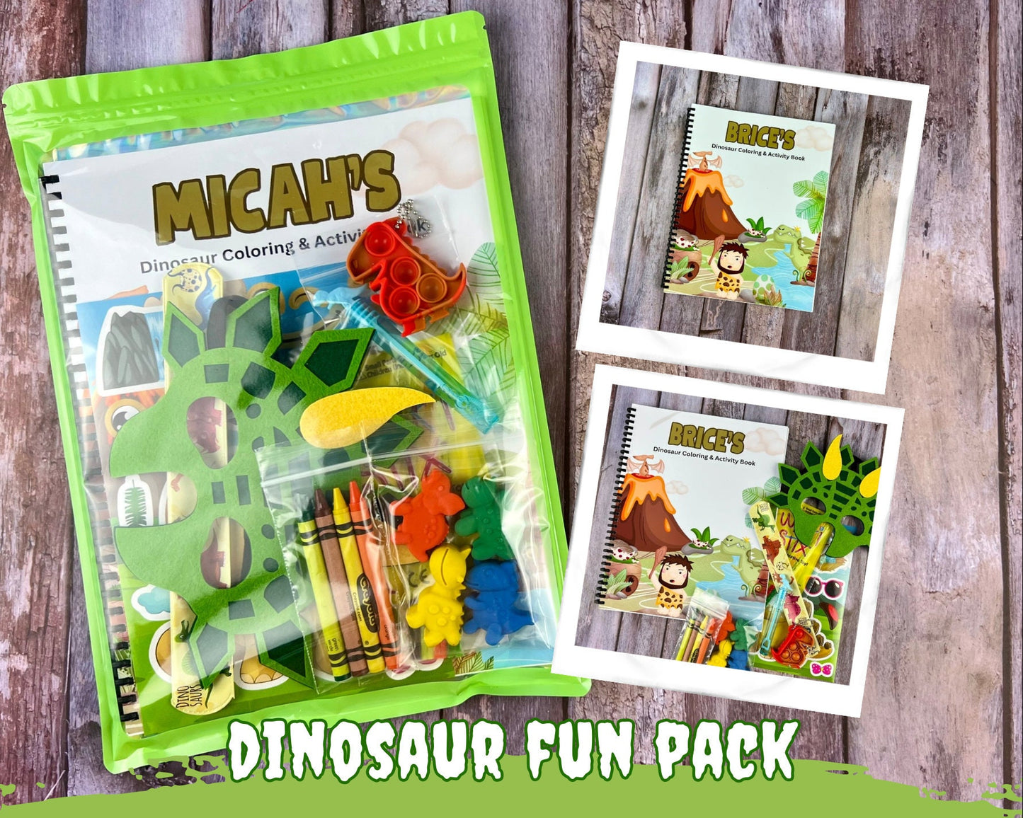 Personalized Dinosaur Coloring Kit for Kids: Fun Activities - Unique Gift with Dino Crayons