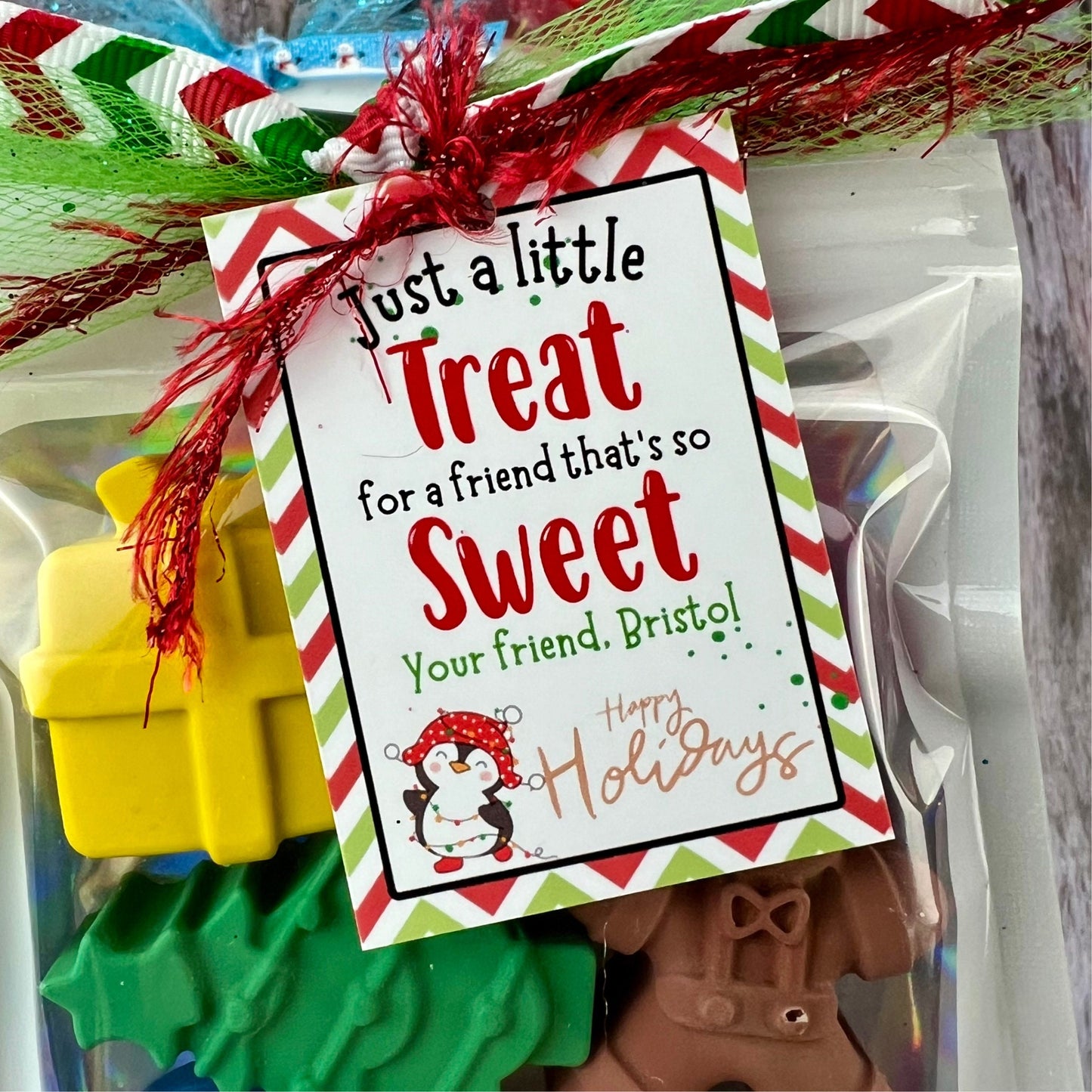 Customized Christmas Crayon Sets - Perfect Kids Class Party Favors & Stocking Stuffers