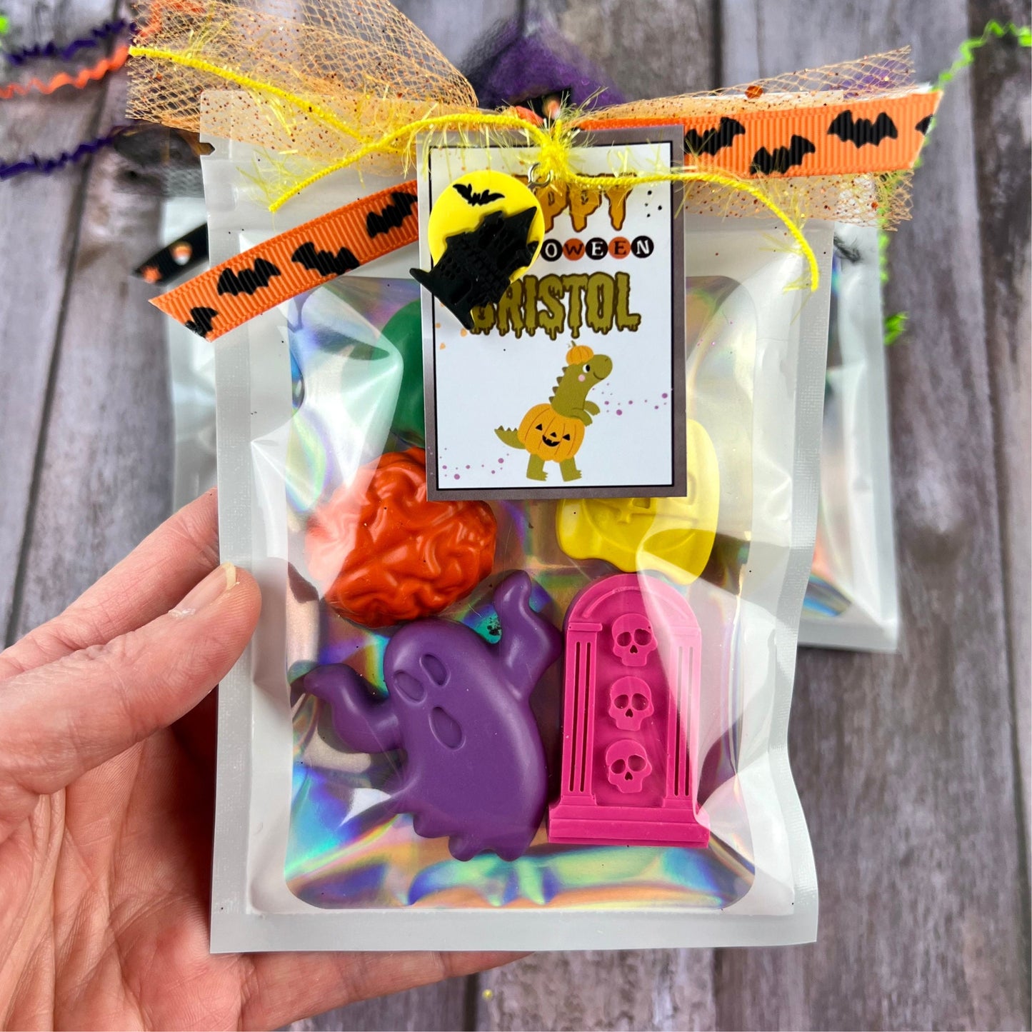 Halloween Personalized Crayon Party Favors for Kids - Spooky and Fun Birthday & Class Treats