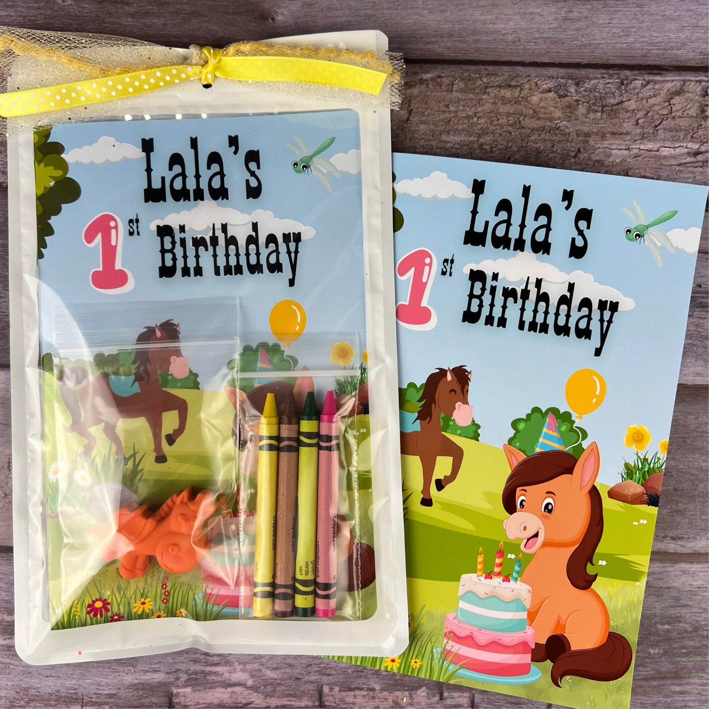 Horse Party Favors - Personalized Coloring Books & Crayons for Kids - Ideal Class Gifts