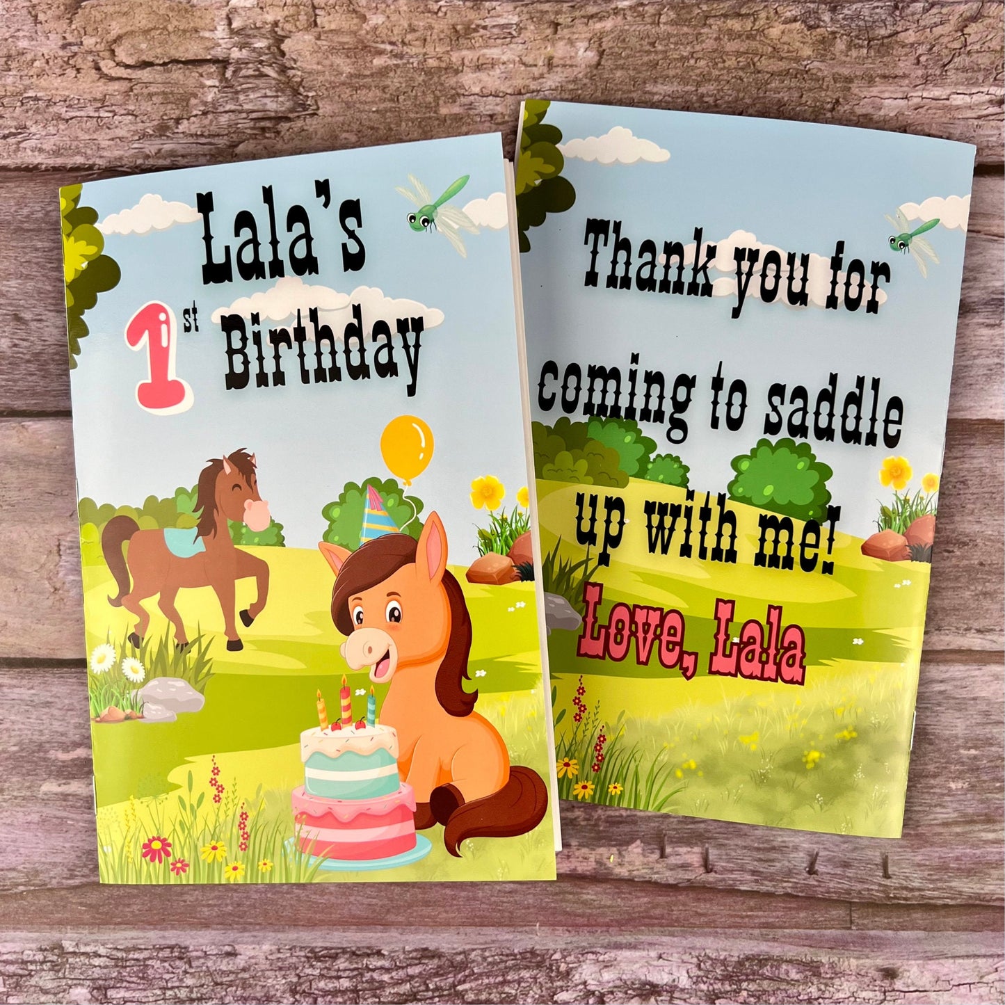 Horse Party Favors - Personalized Coloring Books & Crayons for Kids - Ideal Class Gifts