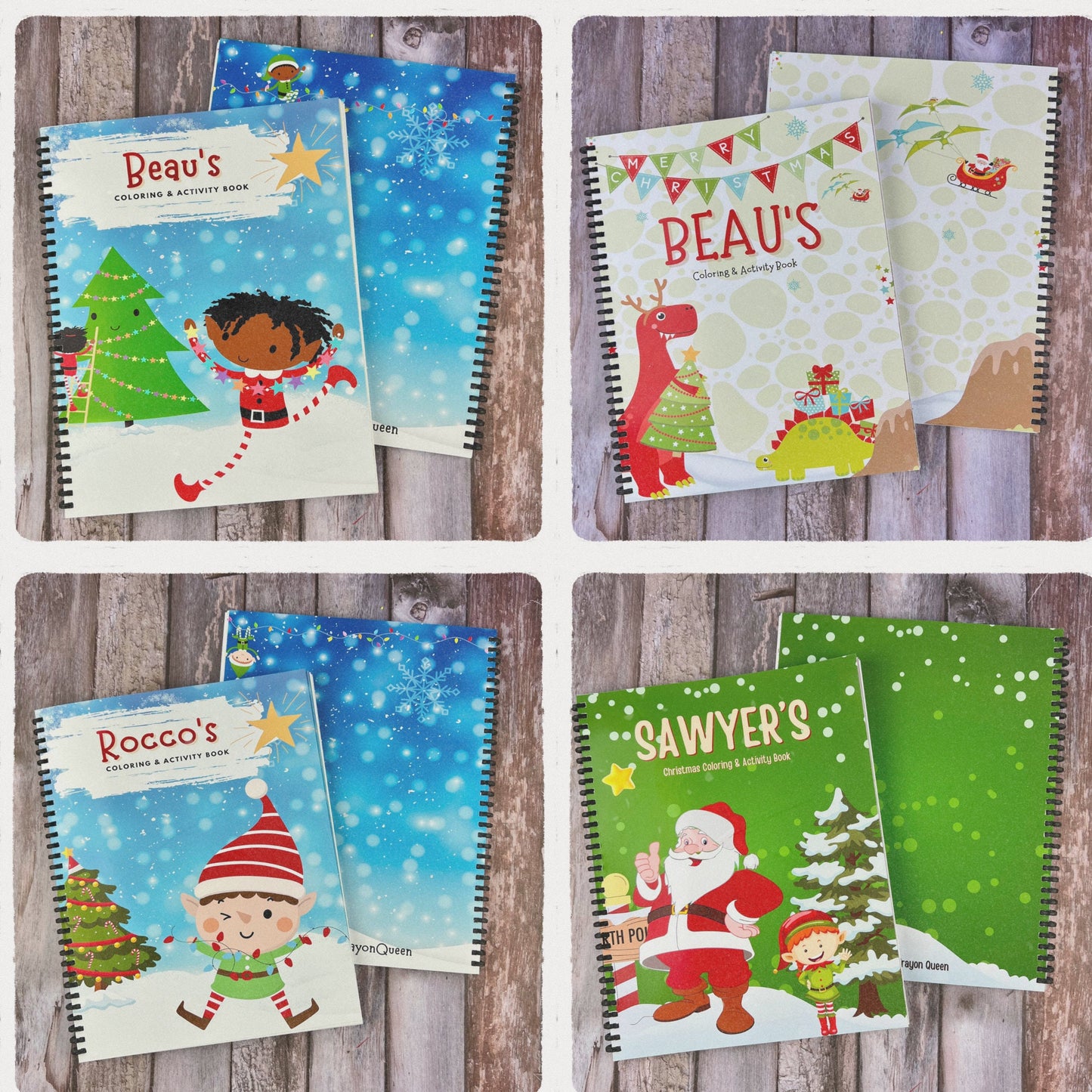 Kids Personalized Christmas Coloring Book Set: Fun Pack with Crayons - Perfect Holiday Gifts & Stocking Stuffers