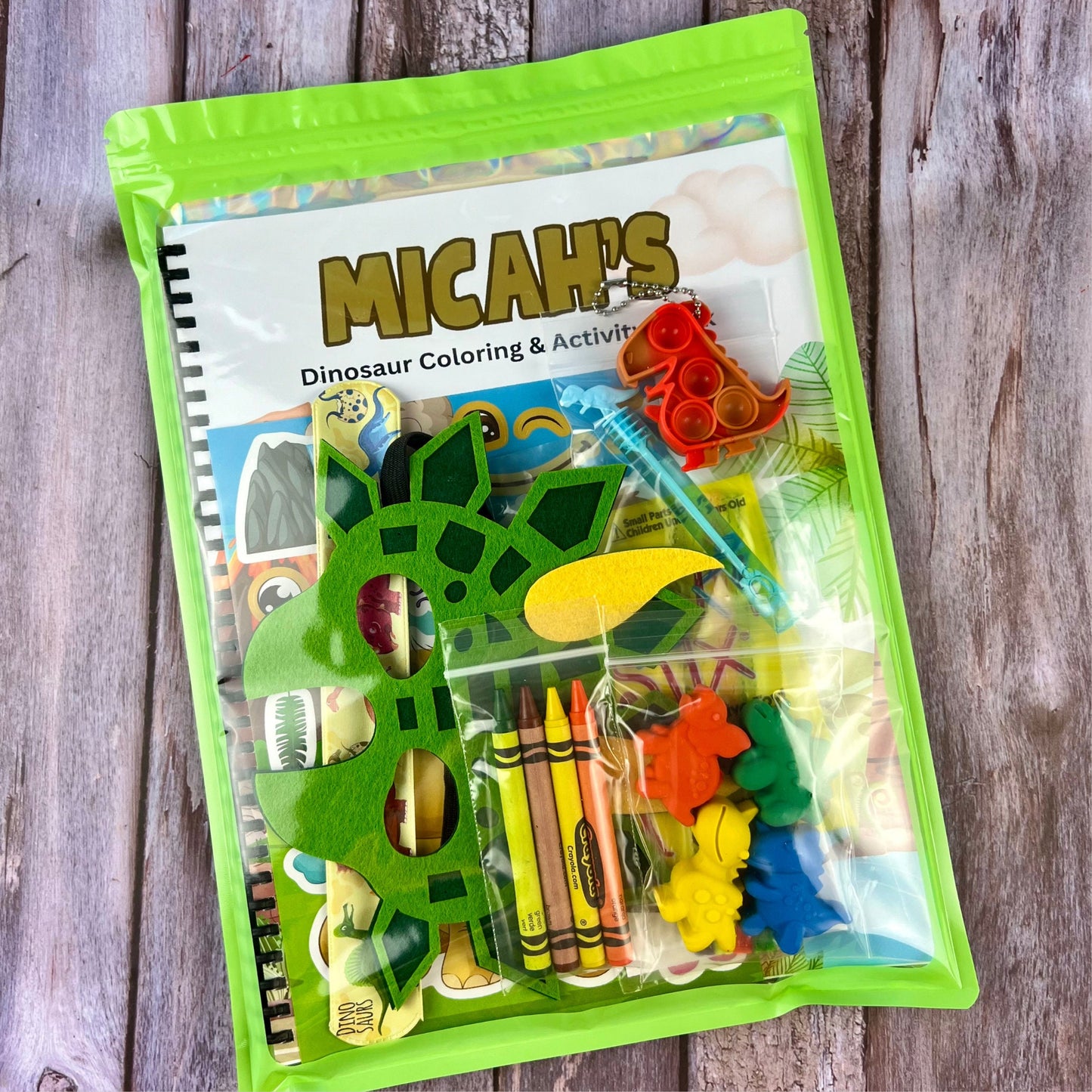 Personalized Dinosaur Coloring Kit for Kids: Fun Activities - Unique Gift with Dino Crayons