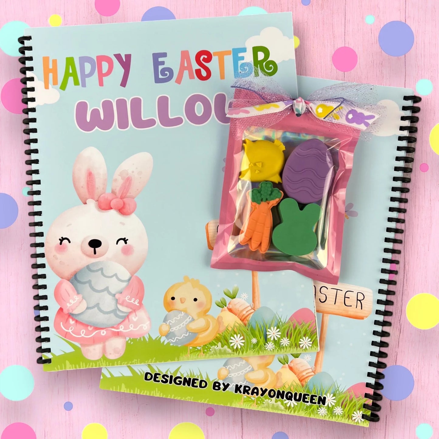 Personalized Easter Coloring and Activity Book with Easter Crayons - Ideal Easter Basket Stuffers for Kids