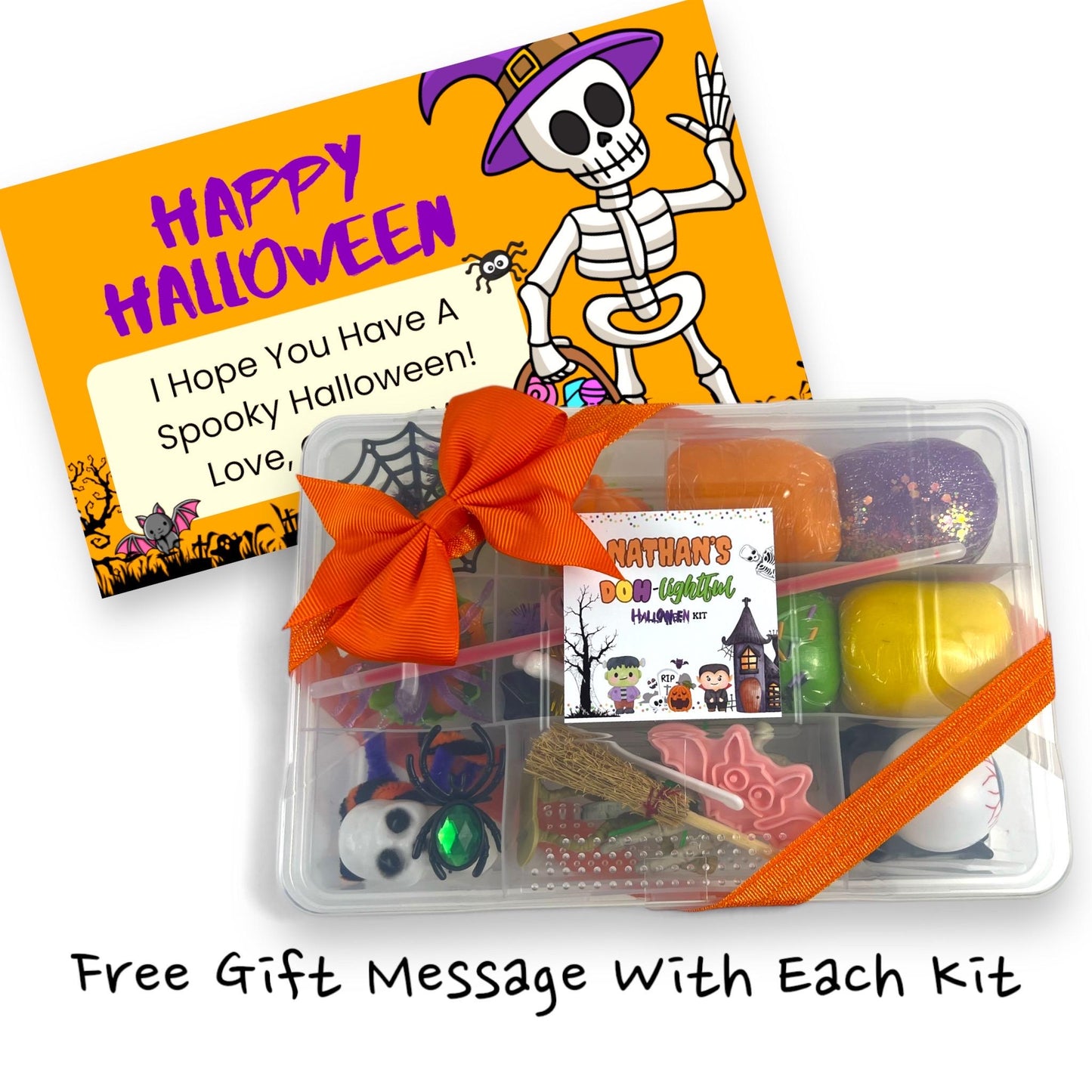 Kids Personalized Halloween Sensory Play Dough Kit - Custom Play Mats - Fun and Unique Halloween Gift