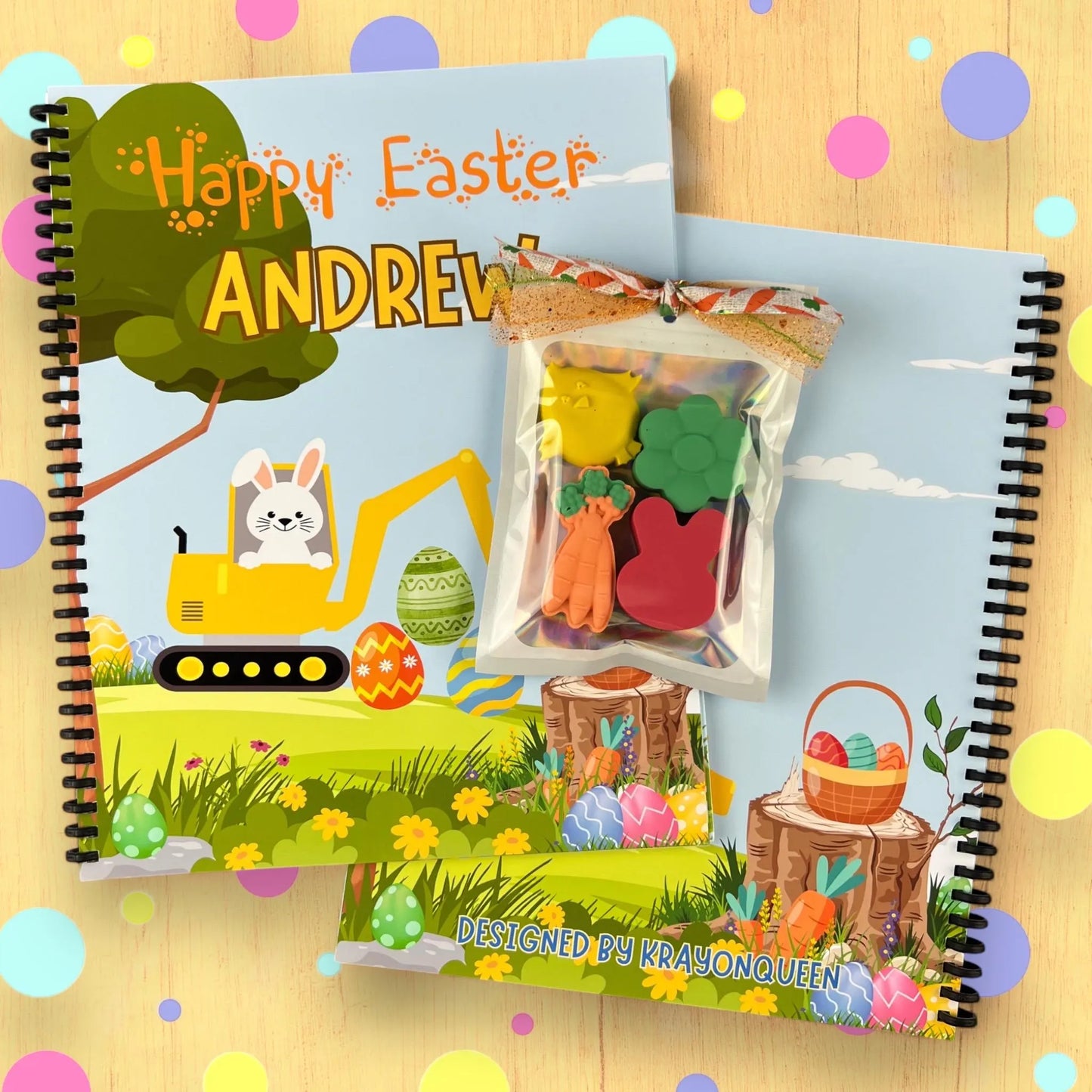 Personalized Easter Coloring Book with Easter Crayons - Perfect Easter Basket Stuffers for Kids