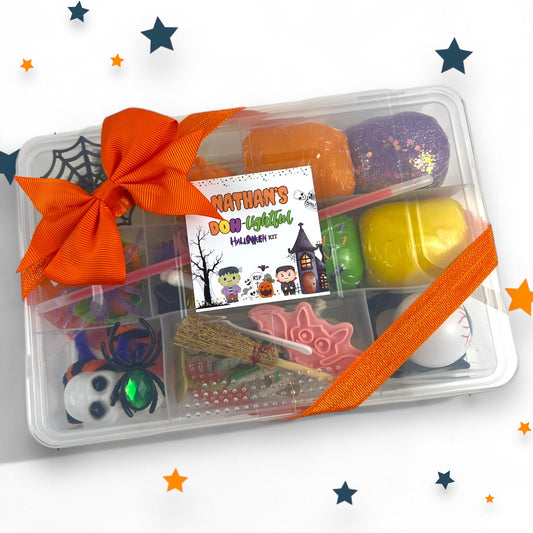 Kids Personalized Halloween Sensory Play Dough Kit - Custom Play Mats - Fun and Unique Halloween Gift