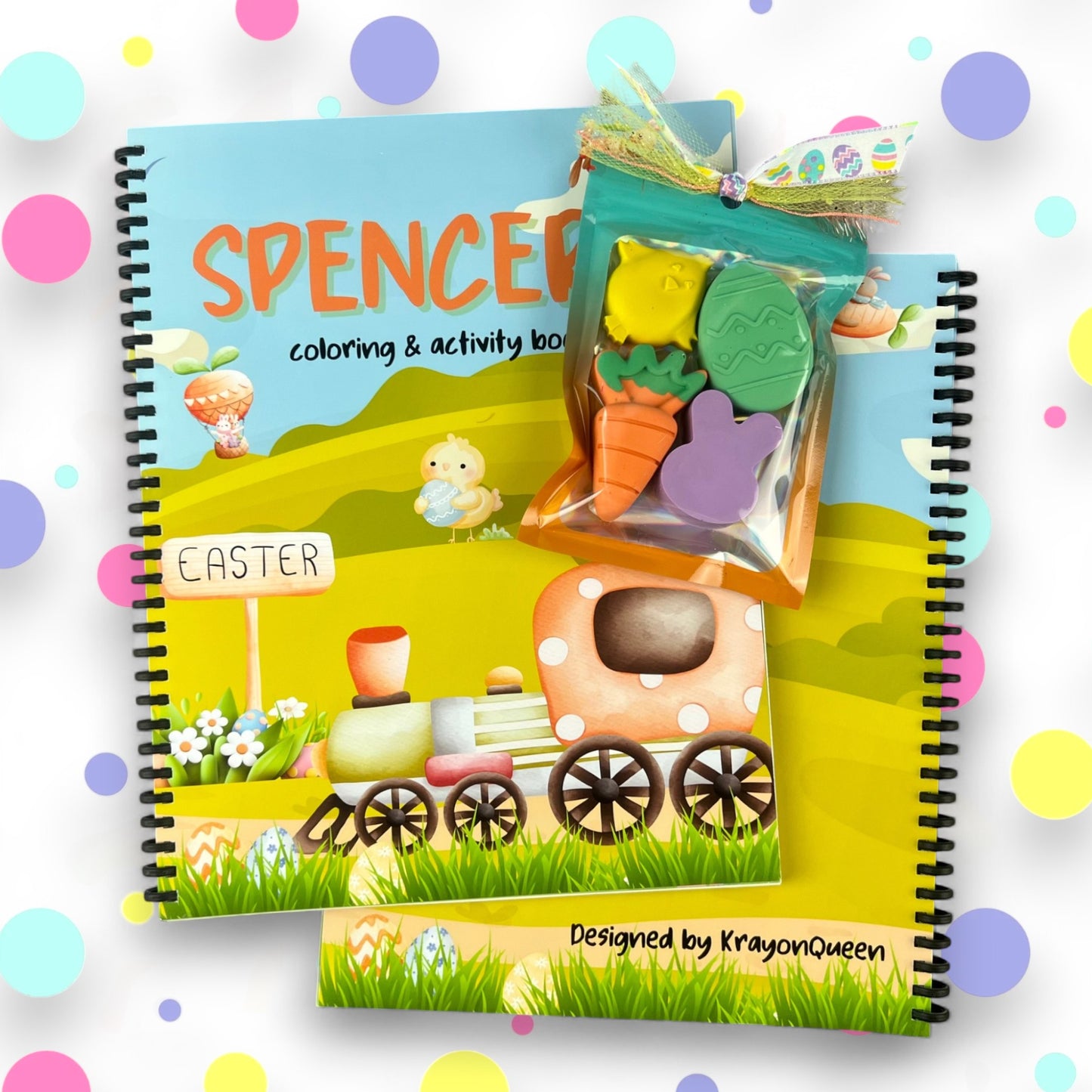 Personalized Easter Coloring Book with Easter Crayons - Perfect Easter Basket Stuffers for Kids