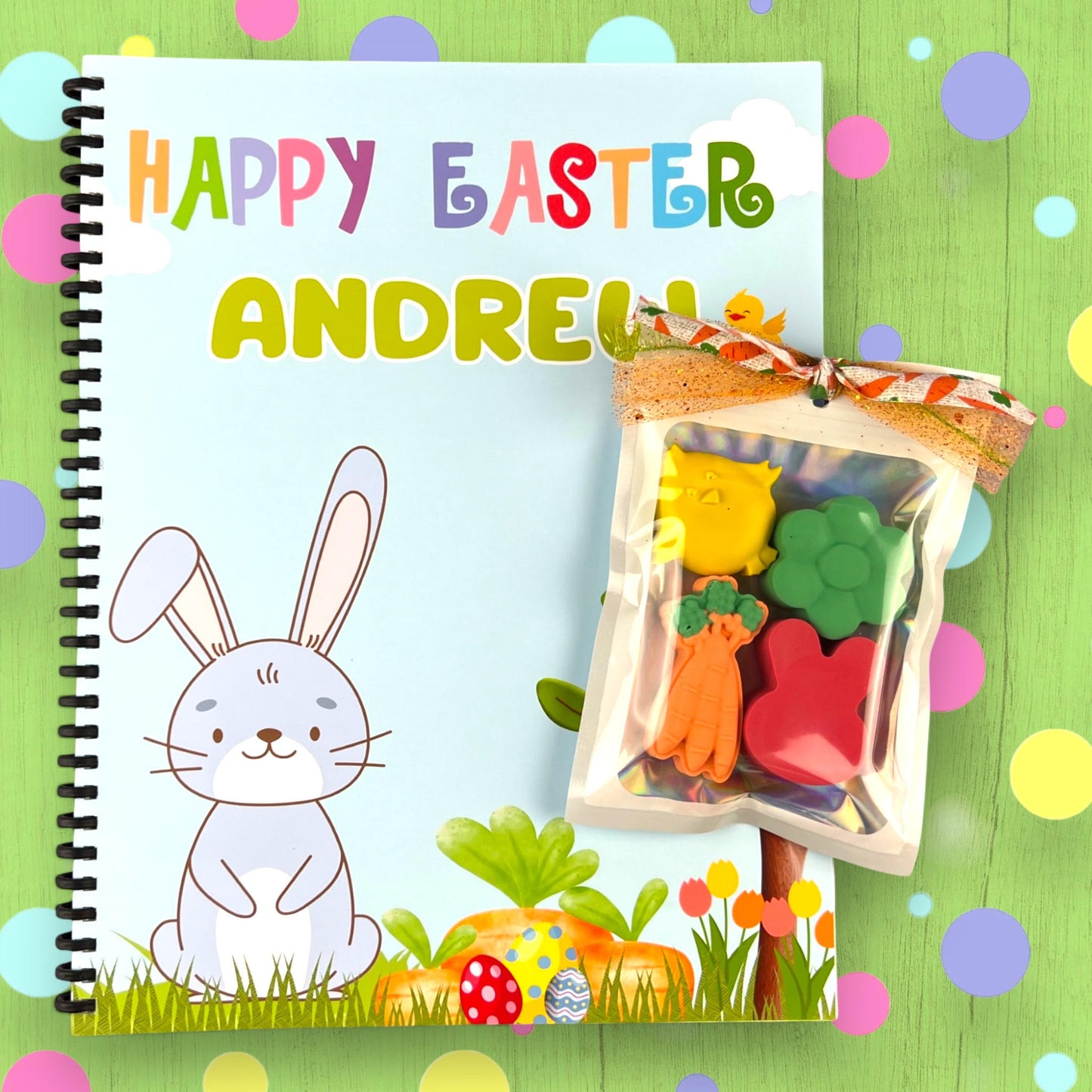 Personalized Easter Coloring Book with Easter Crayons - Perfect Easter Basket Stuffers for Kids